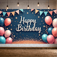 thumbnail image 1 of Colorful Theme Banner Decorative Balloons Celebration Banner for Birthday Party Kids Party Indoor Decoration, 1 of 9