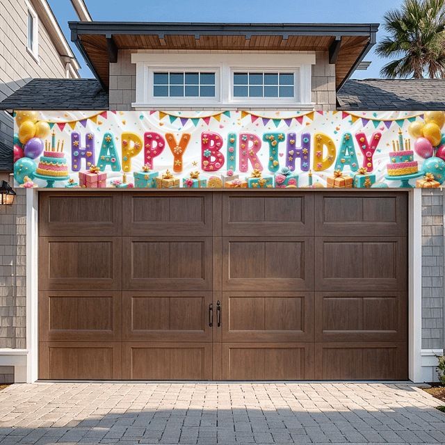 Colorful Theme Banner Decorative Design Party Decoration Cake ...