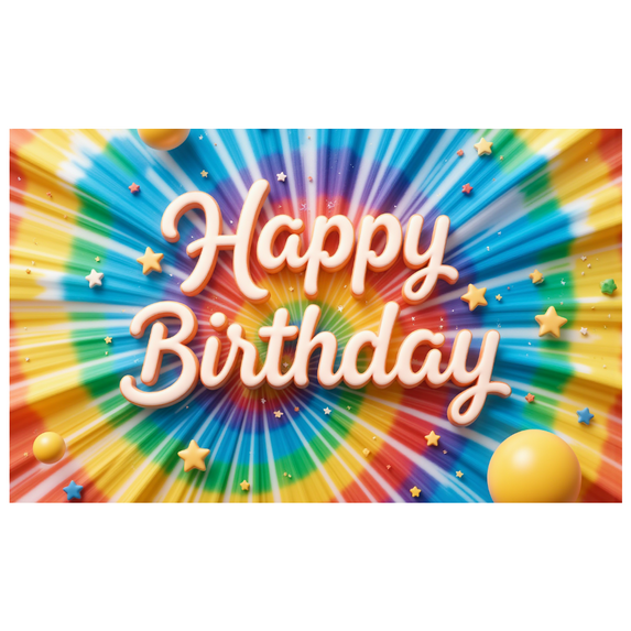 Colorful Theme Banner Decorative Design Rainbow Pattern for Birthday Party Kids Celebration Indoor