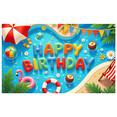 thumbnail image 1 of Colorful Theme Banner Inflatable Flamingo Pool Party Backdrop Polyester Material for Birthday Celebration Summer Event Kids Party, 1 of 9