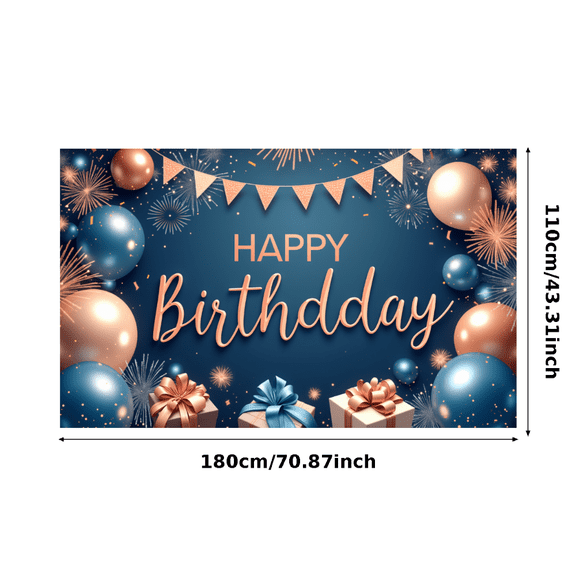 Colorful Theme Birthday Party Banner Gift Wraps Firework Design Balloon Background for Birthday Party Festive Occasion Celebration