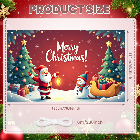 Colorful Theme Christmas Banner Decorative Design Holiday Decoration Winter Celebration Welcome Scene for Holiday Party Indoor Event Seasonal Display