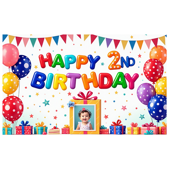 Colorful Theme Happy Birthday Banner Balloon Decoration Party Backdrop for Kids Party Indoor Decoration Photo Shoot
