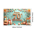 thumbnail image 1 of Colorful Theme Happy Birthday Banner Decorative Design 70th Birthday Party Balloon Decoration Celebration Banner for Milestone Celebration Indoor Decoration Kids Party, 1 of 7