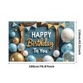 thumbnail image 1 of Colorful Theme Happy Birthday Banner Decorative Design Birthday Party Banner Creative Backdrop Party Decoration for Birthday Celebration Indoor Party Photo Shoot, 1 of 7