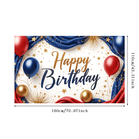 Colorful Theme Happy Birthday Banner Polyester Material Party Decoration for Birthday Party Kids Event Celebration