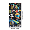 thumbnail image 1 of Colorful Theme Happy Birthday Banner Racing Car Decoration Celebration Banner for Kid's Party Outdoor Event Indoor Decoration, 1 of 7