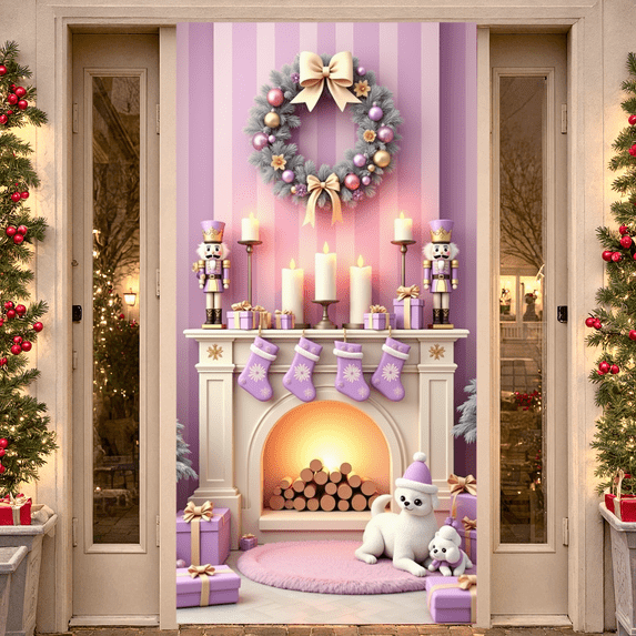 Colorful Theme Happy Holidays Banner Decorative Design Christmas Decoration Holiday Decor Party Backdrop for Christmas Celebration Indoor Decoration Winter Party