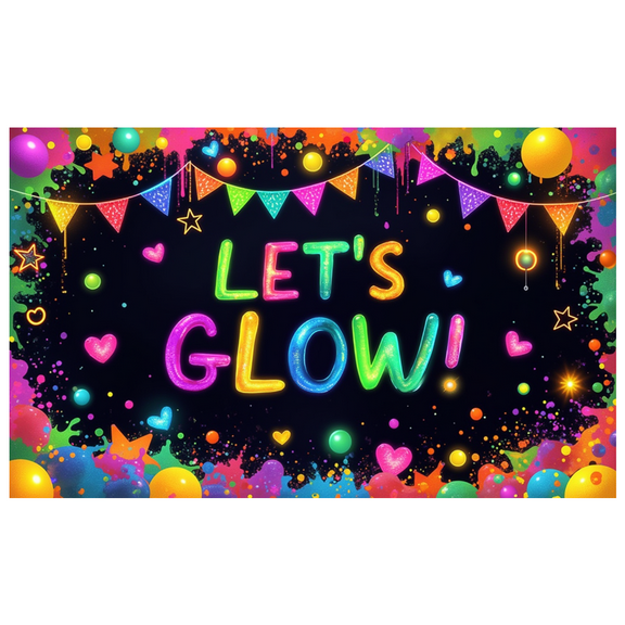 Colorful Theme Let's Glow Neon Banner Decorative Lights Festive Fun for Party Celebration Indoor Decoration Event Backdrop