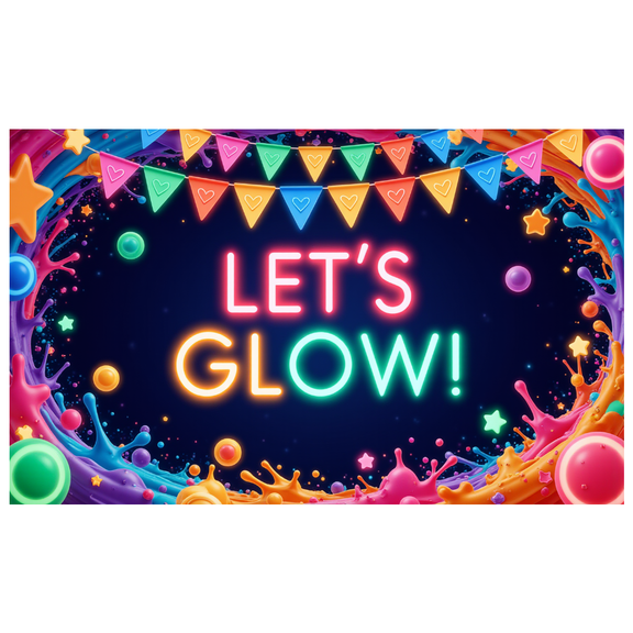Colorful Theme Let's Glow Neon Banner Decorative Lights Festive Fun for Party Celebration Indoor Decoration Event Backdrop