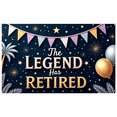 thumbnail image 1 of Colorful Theme Retirement Banner Celebration Decor Polyester Material Party Decoration Palm Trees for Retirement Party Office Celebration Indoor Decoration, 1 of 8