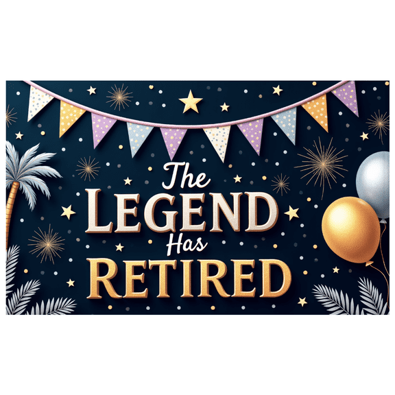 Colorful Theme Retirement Banner Celebration Decor Polyester Material Party Decoration Palm Trees for Retirement Party Office Celebration Indoor Decoration