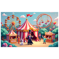 thumbnail image 1 of Colorful Theme Welcome Carnival Banner Decorative Design Amusement Park Polyester Material Balloon Decoration for Birthday Party Kids Event Celebration, 1 of 7