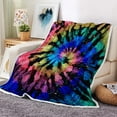 thumbnail image 1 of Colorful Throw Blanket Tie Dye Rainbow Sherpa Fleece Fluffy Blanket Boho Blanket Soft Warm Bed Couch Sofa Blanket Plush Flannel Throws to Decorate The Room and Bedroom 50"x60", 1 of 5