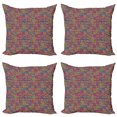 thumbnail image 1 of Colorful Throw Pillow Cushion Case Pack of 4, Flowers Clover Petals Mosaic Style Mother Nature Spring Season Baby Childish Kids, Modern Accent Double-Sided Print, 4 Sizes, Multicolor, by Ambesonne, 1 of 2