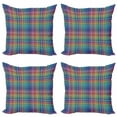 thumbnail image 1 of Ambesonne Colorful Throw Pillow Cover 4 Pack, Crossed Stripes Design, 16", Multicolor, 1 of 2