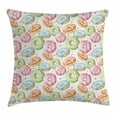 thumbnail image 1 of Colorful Throw Pillow Cushion Cover, Delicious Watercolor Pattern with Doughnuts Hand Drawn Yummy Tasty Pastries Bakery, Decorative Square Accent Pillow Case, 18 X 18 Inches, Multicolor, by Ambesonne, 1 of 2
