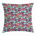 thumbnail image 1 of Colorful Throw Pillow Cushion Cover, Hand Drawn Floral Composition with Coming of the Spring Theme Botanical Pattern, Decorative Square Accent Pillow Case, 20 X 20 Inches, Multicolor, by Ambesonne, 1 of 2