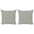 thumbnail image 1 of Colorful Throw Pillow Cushion Cover Pack of 2, Diagonal Nested Squares with Retro Effect Simplistic Geometrical Checkered Style, Zippered Double-Side Digital Print, 4 Sizes, Multicolor, by Ambesonne, 1 of 2