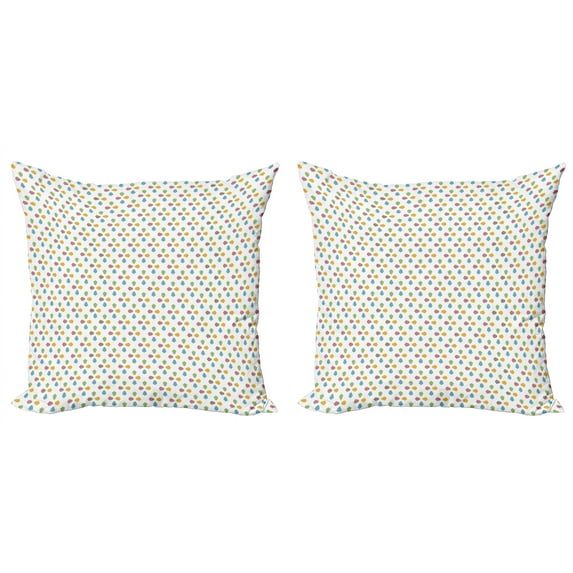 Ambesonne Colorful Throw Pillow Cover 2 Pack, Geometric Abstract Mosaic, 24", Multicolor