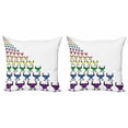 thumbnail image 1 of Colorful Throw Pillow Cushion Cover Pack of 2, Colorful Illustration of Powerful Healthy Hearts Marching in Rows, Zippered Double-Side Digital Print, 4 Sizes, Charcoal Grey Multicolor, by Ambesonne, 1 of 2