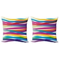 thumbnail image 1 of Ambesonne Colorful Throw Pillow Cover 2 Pack, Vibrant Ribbon Design, 18", Multicolor, 1 of 2