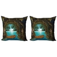 thumbnail image 1 of Ambesonne Colorful Throw Pillow Cover 2 Pack, Young Explorers in a Cave, 16", Brown and Multicolor, 1 of 2