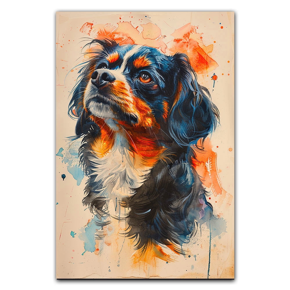 Colorful Tibetan Spaniel Wall Art Abstract Dog Posters Animal Canvas ...