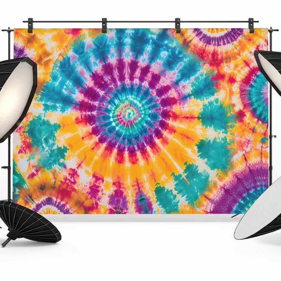 Colorful Tie-Dye Backdrop for Photoshoot,Photography Photo Studio Background Wall Backdrop,Ethnic Modern Abstract Watercolor Back Drop Banner Panel for Portraits Wedding Party Live Streaming 10x8Ft