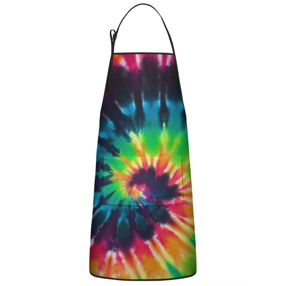 Colorful Tie Dye Bib Apron with Pocket Chef Aprons Waterproof Bib Aprons for Women Men Chef Cooking Aprons for Kitchen Cool BBQ Grilling