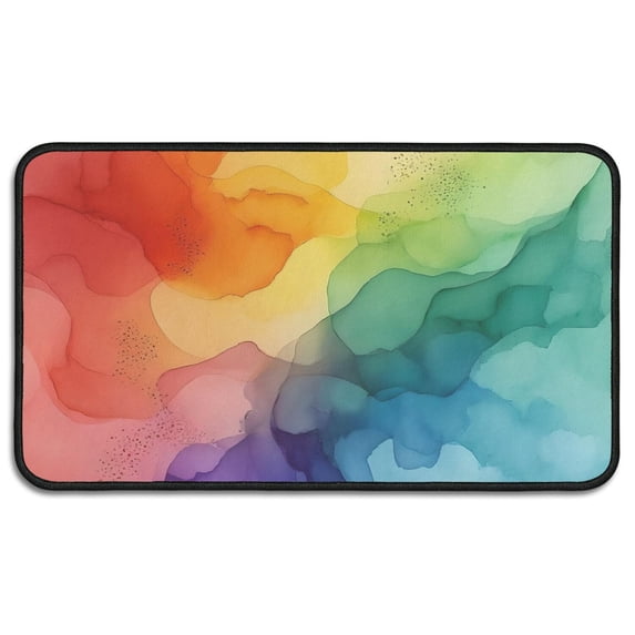 Colorful Tie Dye Blot Pattern Door Rugs,Washable Non Slip Door Mats Indoor,Decorative Door Mats,Entry Mat Indoor for Entrance,Bedroom,Kitchen,Bathroom,30"x17"