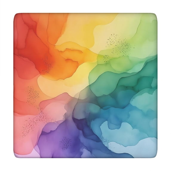 Colorful Tie Dye Blot Pattern Square Fitted Tablecloth with Elastic Edge,Square Table Cover,Washable Elastic Table Cover for Home Kitchen Party Decor 34"x34"