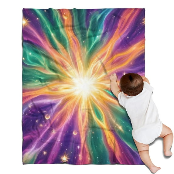 Colorful Tie Dye Burst Pattern Blanket,Comfortable Soft Flannel Throw Blanket,All Season,Warm Lightweight Blankets for Sofa Bed Couch Living Room Chair,30"x40"
