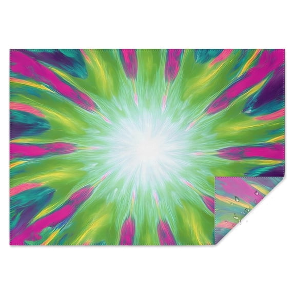 Colorful Tie Dye Burst Pattern Rectangle Tablecloth 60"x84",Waterproof Polyester Rectangle Table Cloth, Wipeable Spillproof Polyester Tablecloth for Dining, Camping, Indoor and Outdoor