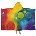 thumbnail image 1 of Colorful Tie Dye Circle Swirl Pattern Hooded Bath Towel，60"x35" for Ages 3 To 12 Kids, Quick Dry Lightweight Soft Microfiber Hood Beach Towel Cover Up for Kids, 1 of 7