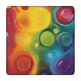 thumbnail image 1 of Colorful Tie Dye Circle Swirl Pattern Square Fitted Tablecloth with Elastic Edge,Square Table Cover,Washable Elastic Table Cover for Home Kitchen Party Decor 34"x34", 1 of 6