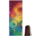 thumbnail image 1 of Colorful Tie Dye Circular Spiral Pattern Hot Yoga Mat Towel Non Slip for Hot Yoga - Quick-Drying Yoga Mat Cover with 4 Corner Pockets with Travel Bag - Hot Yoga Towel Non Slip 70"x26", 1 of 6