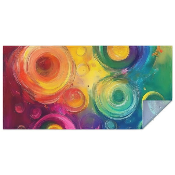 Colorful Tie Dye Circular Spiral Pattern Rectangle Tablecloth 60"x120",Waterproof Polyester Rectangle Table Cloth, Wipeable Spillproof Polyester Tablecloth for Dining, Camping, Indoor and Outdoor