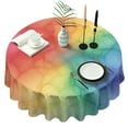 thumbnail image 1 of Colorful Tie Dye Cloud Shape Pattern Round Tablecloth 60"x60",Wrinkle Wipeable Table Cloth for Kitchen Dining Room Picnic Patio Party, 1 of 6
