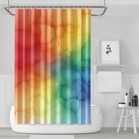 Colorful Tie Dye Cloud Shape Pattern Shower Curtain 72"x72" ,Bathroom Decorative Shower Curtains Set with 12 Hooks,Modern Waterproof Washable Shower Curtain