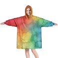 thumbnail image 1 of Colorful Tie Dye Cloud Shape Pattern Wearable Oversized Blanket,Wearable Blanket Hoodie for Adults,Cozy Hooded Blankets with Super Pockets,Super Warm Fuzzy Pullover for Women & Men, 1 of 6