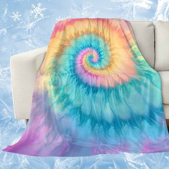 Colorful Tie Dye Cooling Blanket,Lightweight Breathable Summer Throw Blanket with Double Sided Cold Effect,Rainbow Ombre Abstract Pattern Art Picnic Blankets Bed Sheet for Hot Sleepers 40"x60"