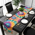 thumbnail image 1 of Colorful Tie-Dye Cotton Linen Small Table Runner 13 x 60 inch Ethnic Modern Abstract Watercolor Non-slip Rectangular Dining Table Decor for Wedding Party Holiday Dinner, 1 of 8