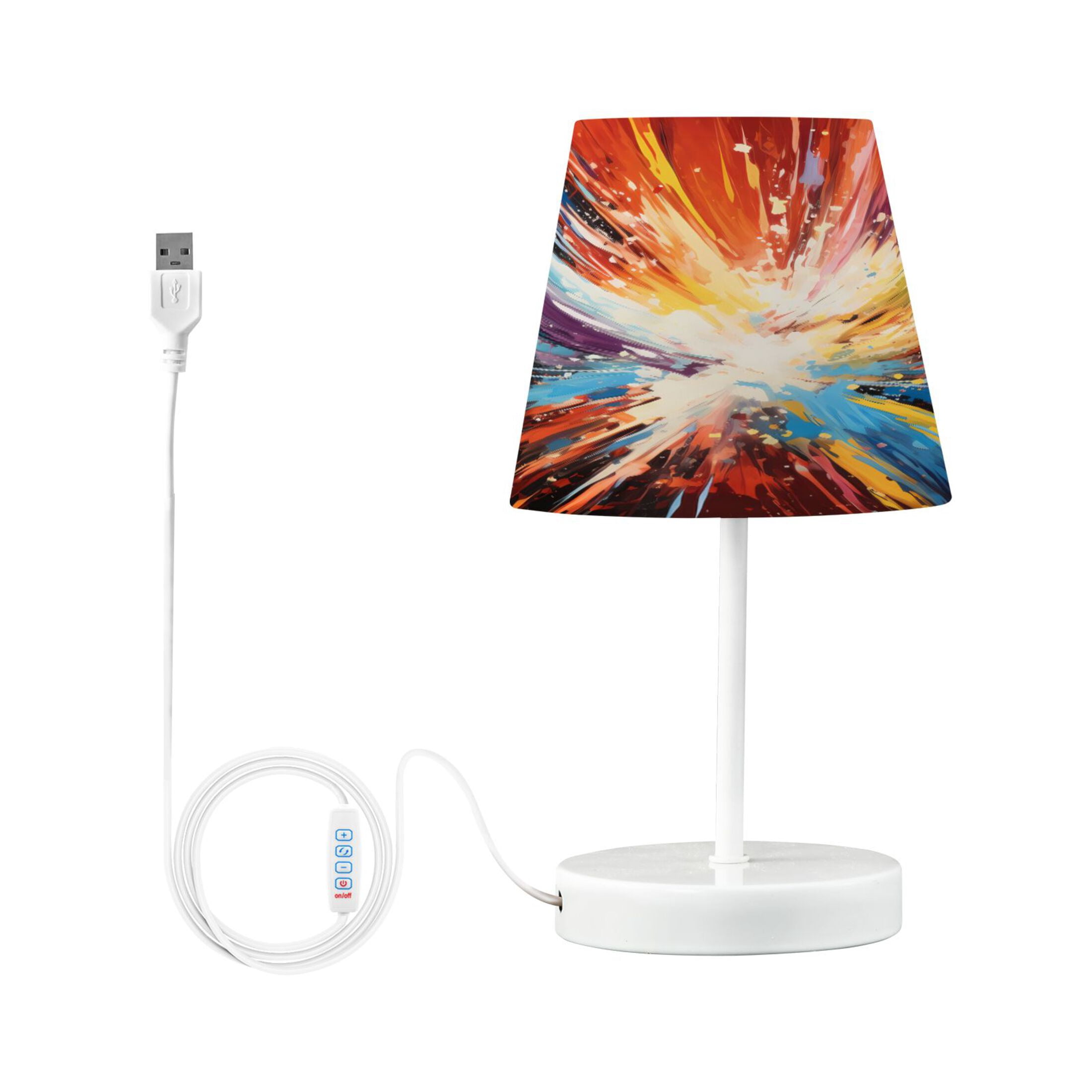 Colorful Tie Dye Desk Lamp LED Table Nightstand Lamps with 3 Color ...