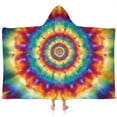 thumbnail image 1 of Colorful Tie Dye Dot Mandala Pattern Hooded Bath Towel，60"x35" for Ages 3 To 12 Kids, Quick Dry Lightweight Soft Microfiber Hood Beach Towel Cover Up for Kids, 1 of 7