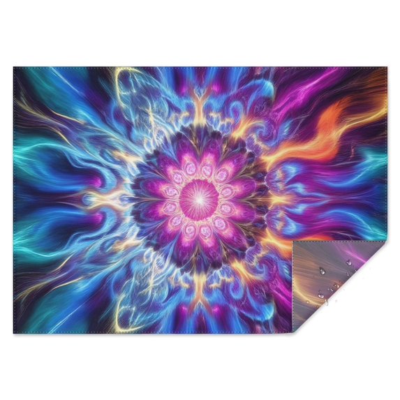 Colorful Tie Dye Flame Flower Pattern Rectangle Tablecloth 60"x84",Waterproof Polyester Rectangle Table Cloth, Wipeable Spillproof Polyester Tablecloth for Dining, Camping, Indoor and Outdoor