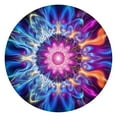 thumbnail image 1 of Colorful Tie Dye Flame Flower Pattern Round Fitted Tablecloth with Elastic Edge,Dining Table Cover Waterproof,Outdoor Round Tablecloth for Camping,Dining,Indoor and Outdoor, 1 of 7