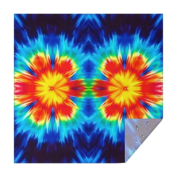 Colorful Tie Dye Flowe Square Tablecloth,Waterproof Square Table Cover,Wipeable Spillproof Washable Table Cover for Home Kitchen Party Decor 52"x52"(132x132cm)