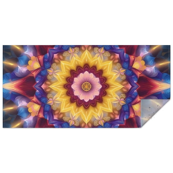 Colorful Tie Dye Flower Mandala Pattern Rectangle Tablecloth 60"x120",Waterproof Polyester Rectangle Table Cloth, Wipeable Spillproof Polyester Tablecloth for Dining, Camping, Indoor and Outdoor
