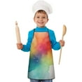 thumbnail image 1 of Colorful Tie Dye Ink Splash Pattern Kids Aprons for Girls and Boys,Adjustable Neck Strap Toddler Aprons for Kids Cooking Baking, 1 of 6